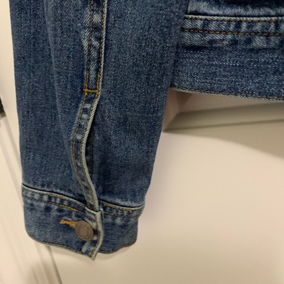 Old Navy Women Classic Blue jean jacket denim snap stretch Small Boho western - Picture 9 of 9